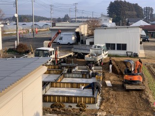 田山建設事務所新築・基礎工事完了