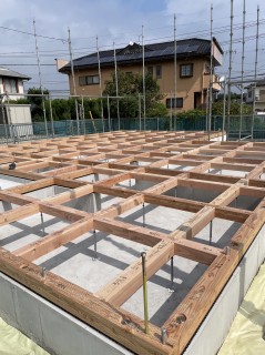 水戸市テクノストラクチャーの家・土台敷き