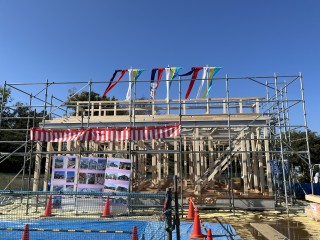 上棟祝の餅まきイベント