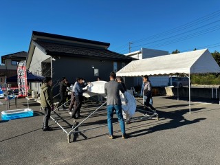 田山建設お客様感謝祭：会場準備～朝礼