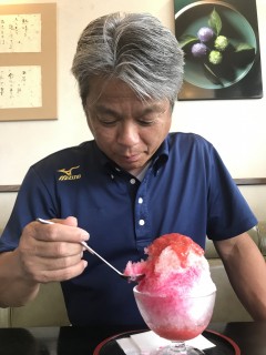 お孫ちゃんとかき氷