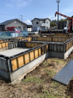 水戸市のテクノストラクチャーの家・基礎工事が進んでいます
